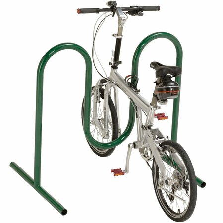 Global Industrial Wave Bike Rack, Green, Free Standing, 5-Bike 652777FGN